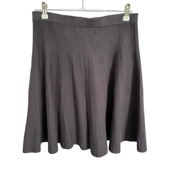 Philosophy Women's Large Gray Knit Skirt A-Line Flowy Academia Preppy Schoolgirl - Picture 2 of 9